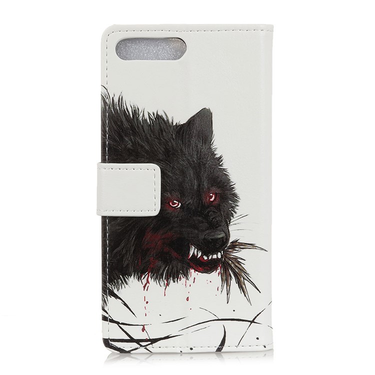 Pattern Printing Stand Leather Wallet Phone Case for Huawei Y6 (2018)/Honor 7A (without Fingerprint Sensor) - Bloody Wolf-2