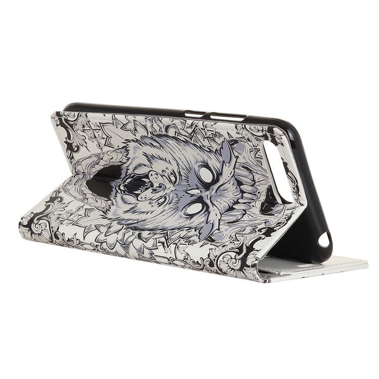 Pattern Printing Stand Leather Wallet Phone Cover for Huawei Y6 (2018)/Honor 7A (without Fingerprint Sensor) - Abstract Owl-3