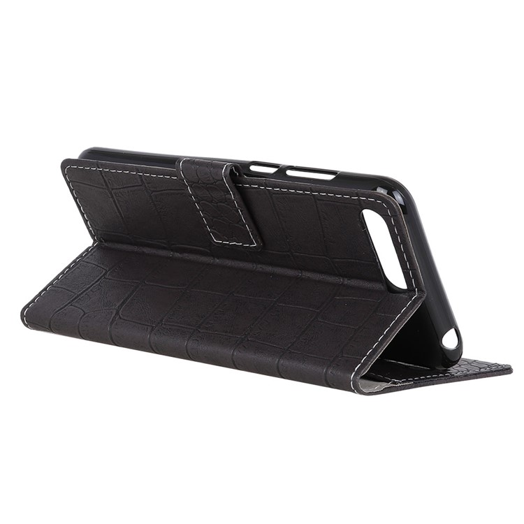 Vintage Crocodile Texture Wallet Stand Leather Case for Huawei Y6 (2018) - Black-5