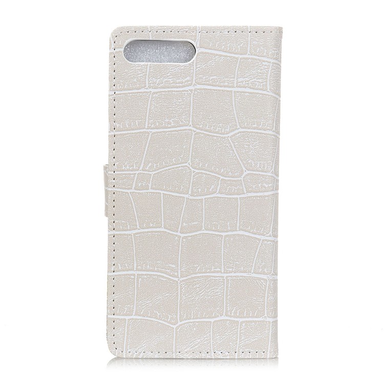 Vintage Crocodile Texture Wallet Leather Flip Stand Cover for Huawei Y6 (2018) / Honor 7A (without Fingerprint Sensor) - White-2