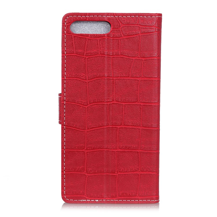 Vintage Crocodile Texture PU Leather Wallet Stand Shell for Huawei Y6 (2018) / Honor 7A (without Fingerprint Sensor) - Red-2