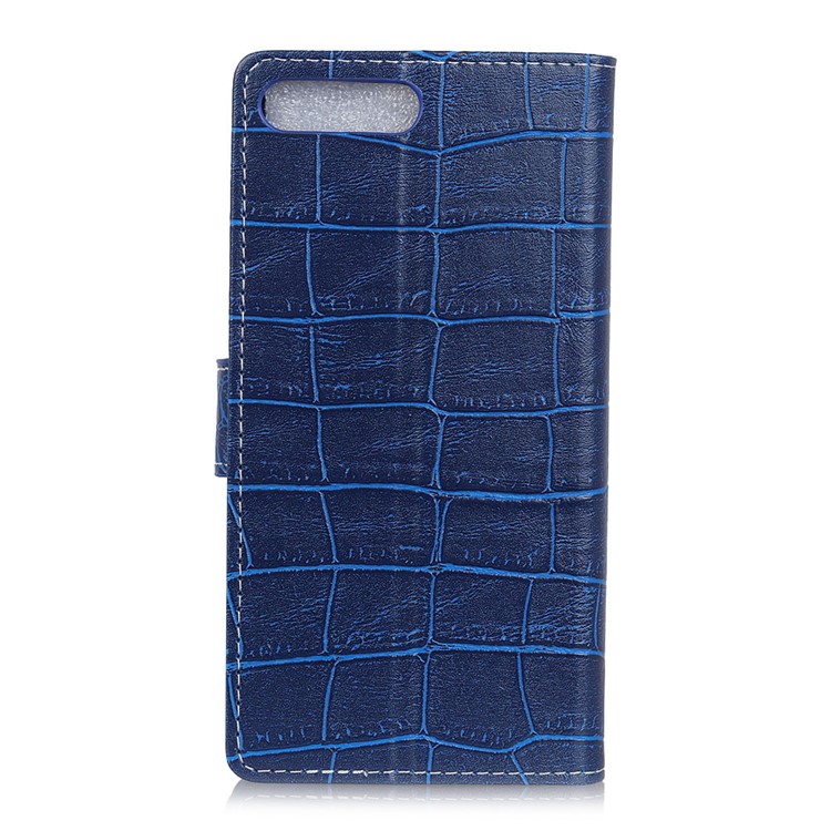 Vintage Crocodile Texture Stand Leather Wallet Mobile Phone Casing for Huawei Y6 (2018) / Honor 7A (without Fingerprint Sensor) - Blue-2