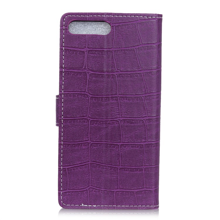 Vintage Crocodile Texture PU Leather Mobile Phone Case Accessory for Huawei Y6 (2018) / Honor 7A (without Fingerprint Sensor) - Purple-2