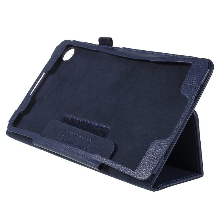 Litchi Texture PU Leather Protective Casing for Huawei MediaPad M5 8 (8.4-inch) - Dark Blue-3