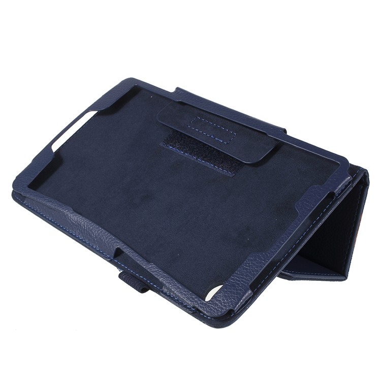 Litchi Texture PU Leather Protective Casing for Huawei MediaPad M5 8 (8.4-inch) - Dark Blue-5