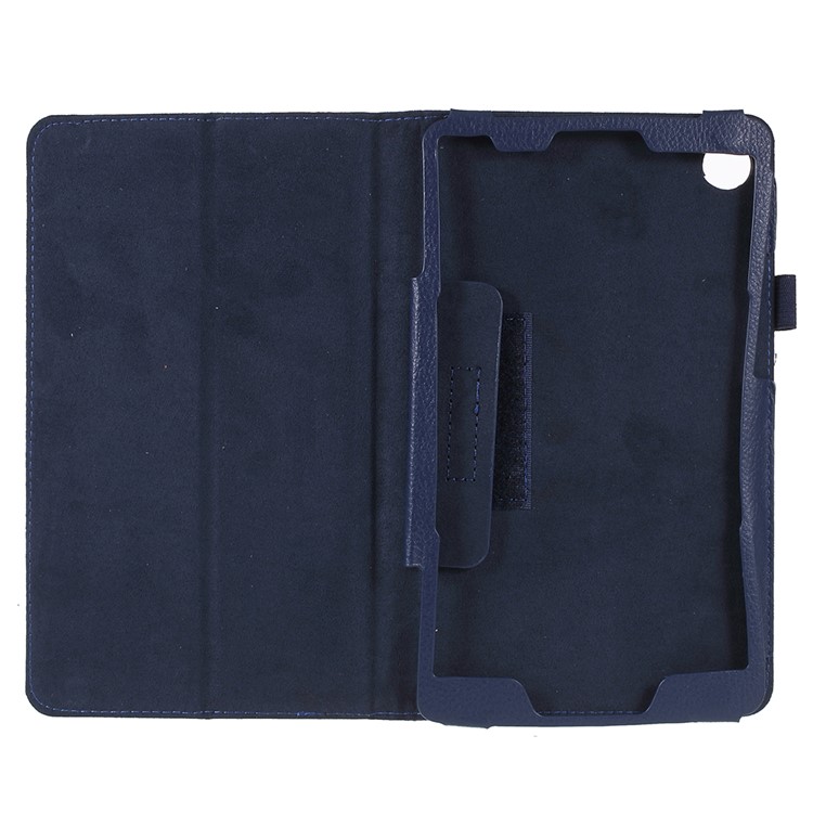 Litchi Texture PU Leather Protective Casing for Huawei MediaPad M5 8 (8.4-inch) - Dark Blue-6