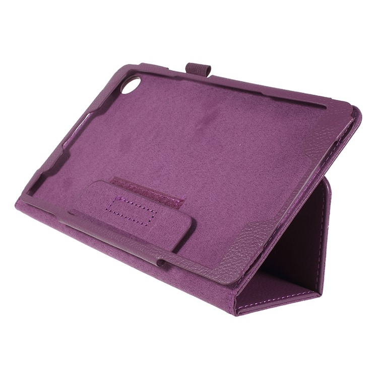 Litchi Texture PU Leather Stand Protection Case for Huawei MediaPad M5 8 (8.4-inch) - Purple-3