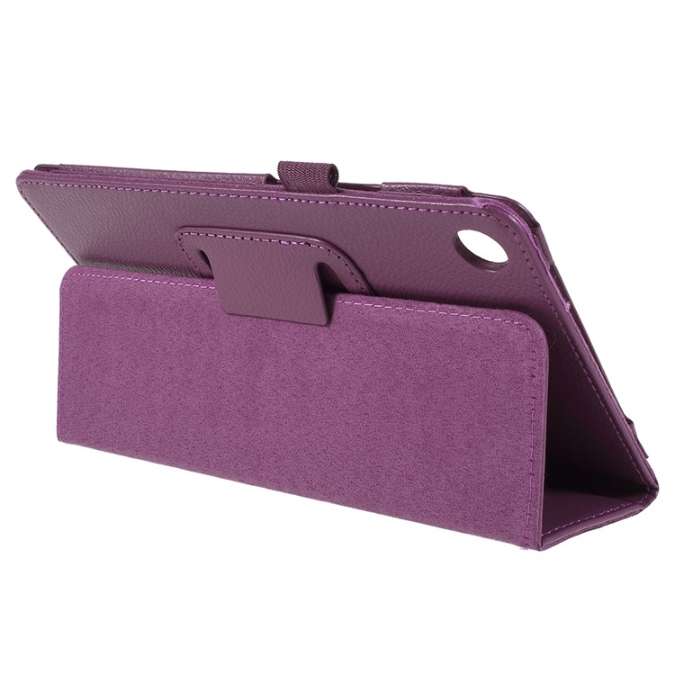 Litchi Texture PU Leather Stand Protection Case for Huawei MediaPad M5 8 (8.4-inch) - Purple-4