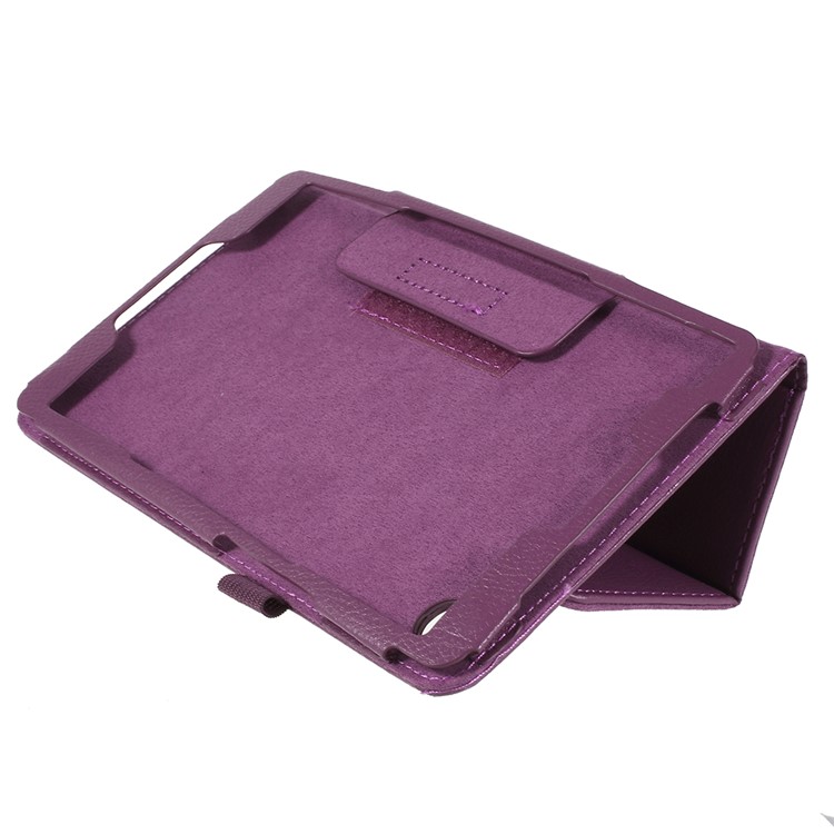 Litchi Texture PU Leather Stand Protection Case for Huawei MediaPad M5 8 (8.4-inch) - Purple-5