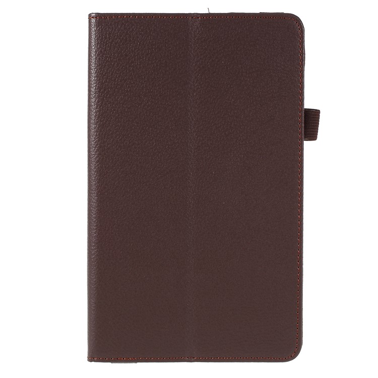 Litchi Texture PU Leather Stand Protection Casing for Huawei MediaPad M5 8 (8.4-inch) - Brown-1
