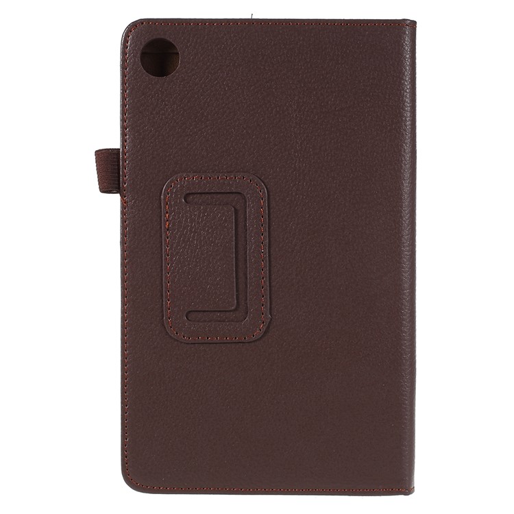 Litchi Texture PU Leather Stand Protection Casing for Huawei MediaPad M5 8 (8.4-inch) - Brown-2