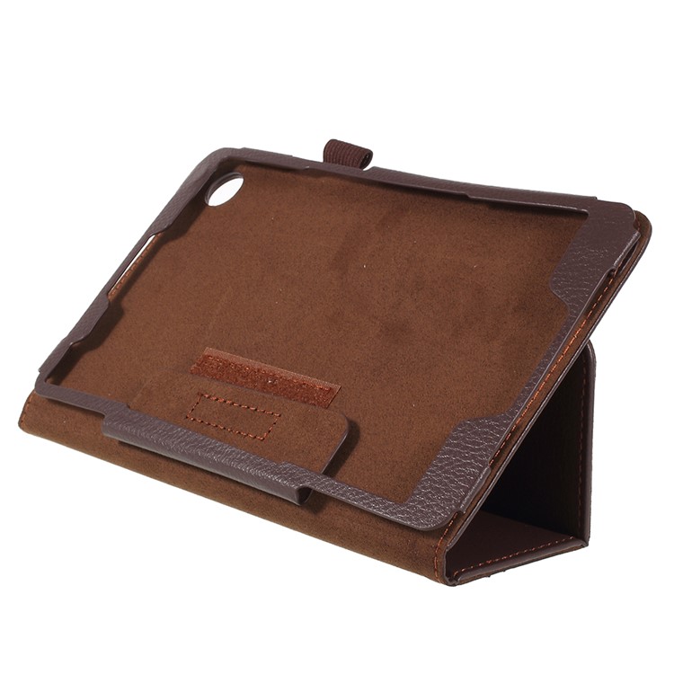Litchi Texture PU Leather Stand Protection Casing for Huawei MediaPad M5 8 (8.4-inch) - Brown-3