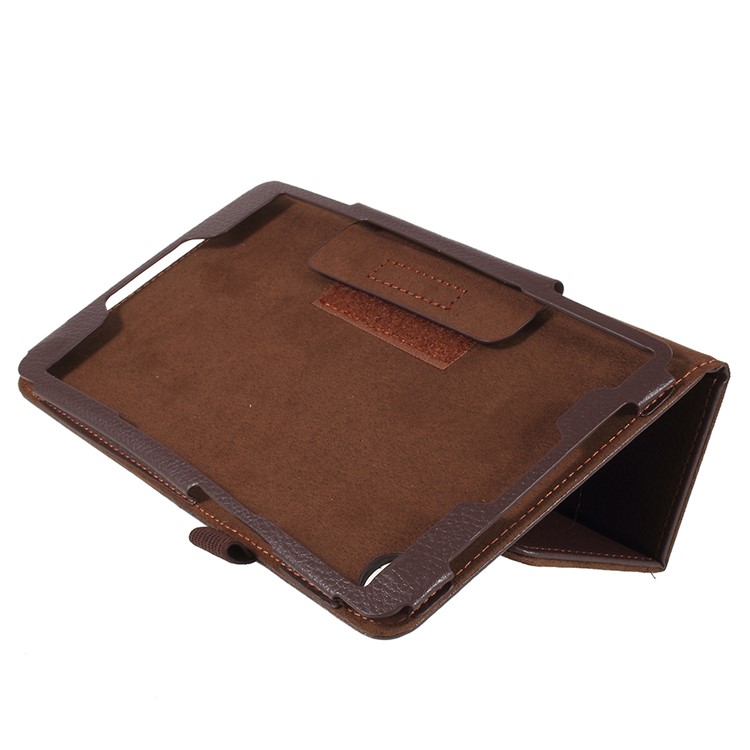 Litchi Texture PU Leather Stand Protection Casing for Huawei MediaPad M5 8 (8.4-inch) - Brown-5