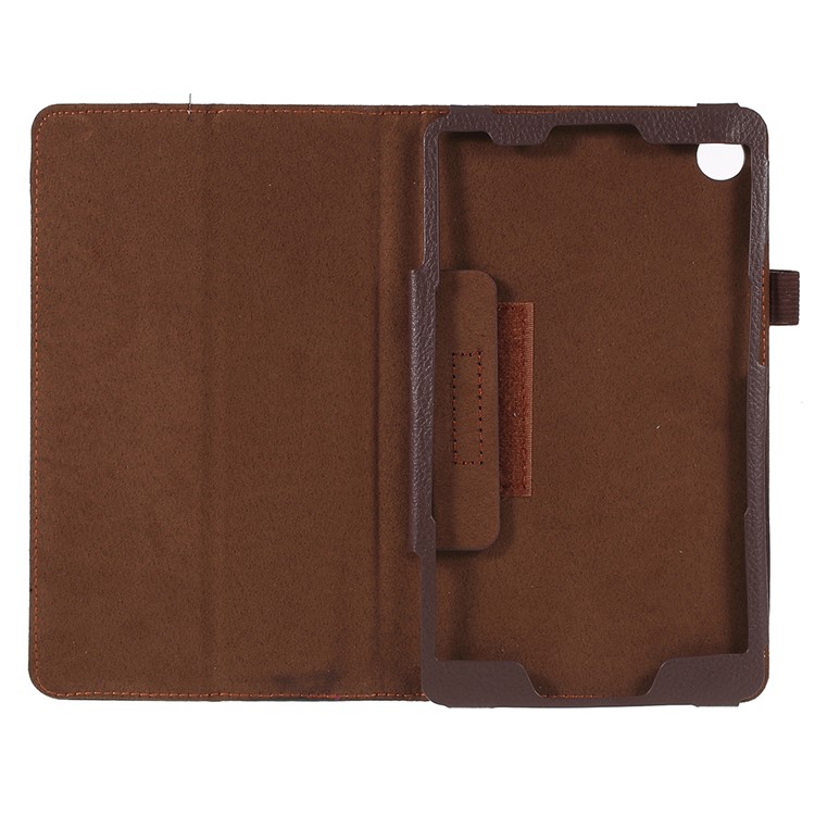 Litchi Texture PU Leather Stand Protection Casing for Huawei MediaPad M5 8 (8.4-inch) - Brown-6