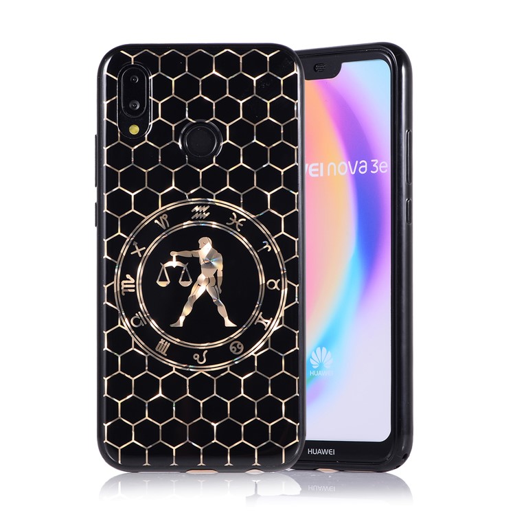 Electroplating Constellation Pattern TPU Case for Huawei P20 Lite/Nova 3e - Libra-1