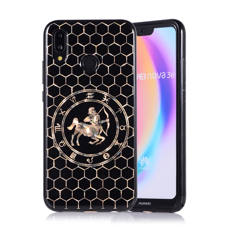 Electroplating Constellation Pattern TPU Cell Phone Shell for Huawei P20 Lite/Nova 3e - Sagittarius-1