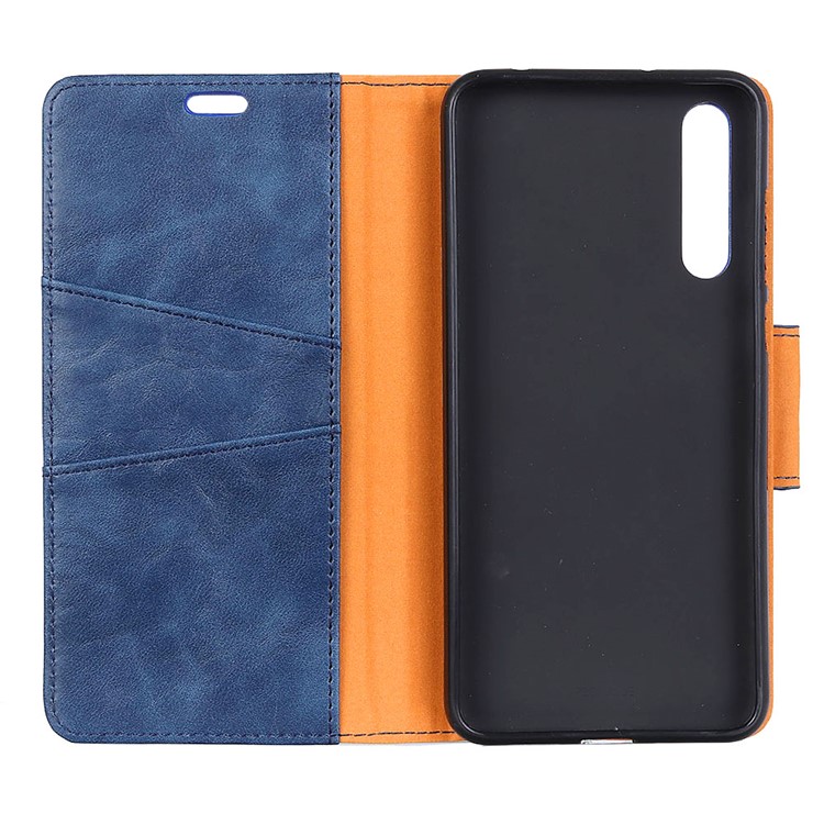 Crazy Horse Wallet Leather Magnetic Case for Huawei P20 Pro - Blue-6