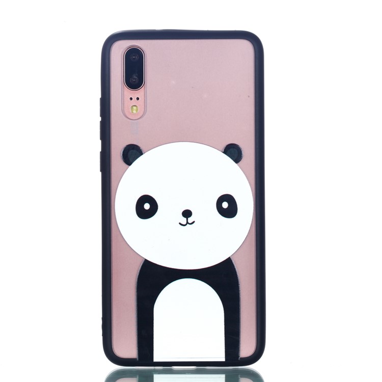 For Huawei P20 Embossed Rubberized PC TPU Hybrid Phone Case - Panda-3