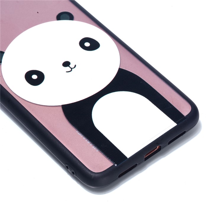 For Huawei P20 Embossed Rubberized PC TPU Hybrid Phone Case - Panda-4