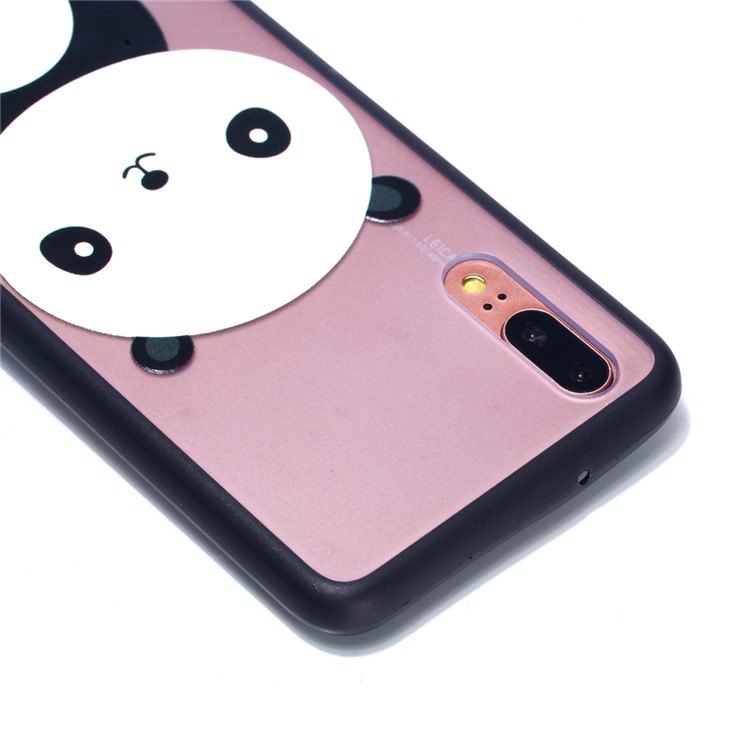 For Huawei P20 Embossed Rubberized PC TPU Hybrid Phone Case - Panda-5