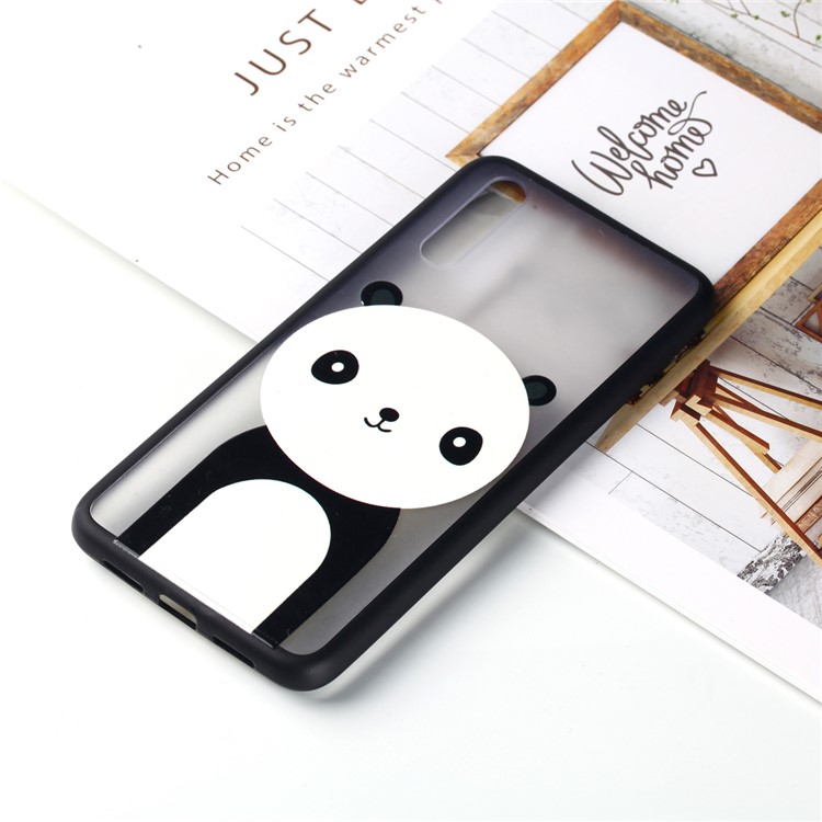 For Huawei P20 Embossed Rubberized PC TPU Hybrid Phone Case - Panda-6