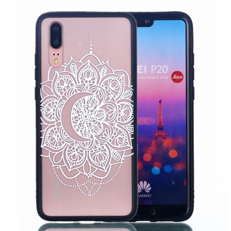 For Huawei P20 Embossed Rubberized PC TPU Hybrid Mobile Shell - Mandala Flower-1