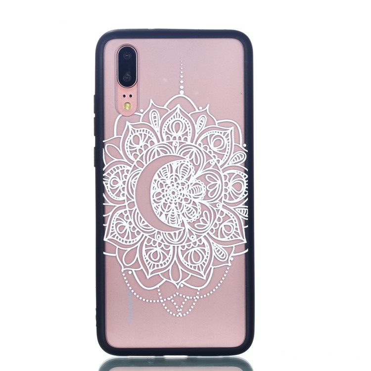 For Huawei P20 Embossed Rubberized PC TPU Hybrid Mobile Shell - Mandala Flower-2