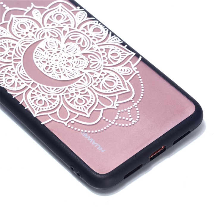 For Huawei P20 Embossed Rubberized PC TPU Hybrid Mobile Shell - Mandala Flower-3