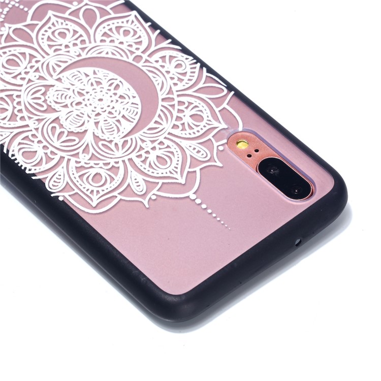 For Huawei P20 Embossed Rubberized PC TPU Hybrid Mobile Shell - Mandala Flower-4