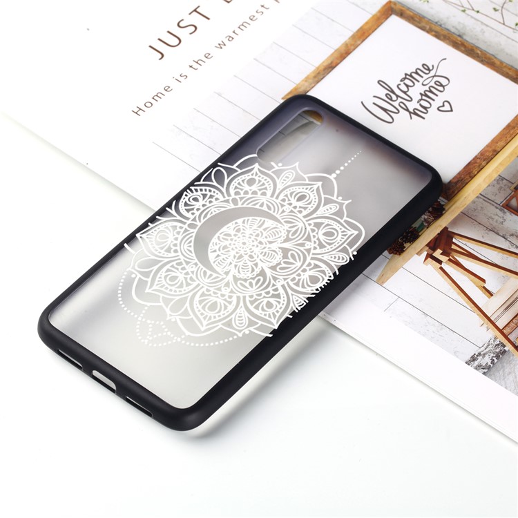 For Huawei P20 Embossed Rubberized PC TPU Hybrid Mobile Shell - Mandala Flower-5
