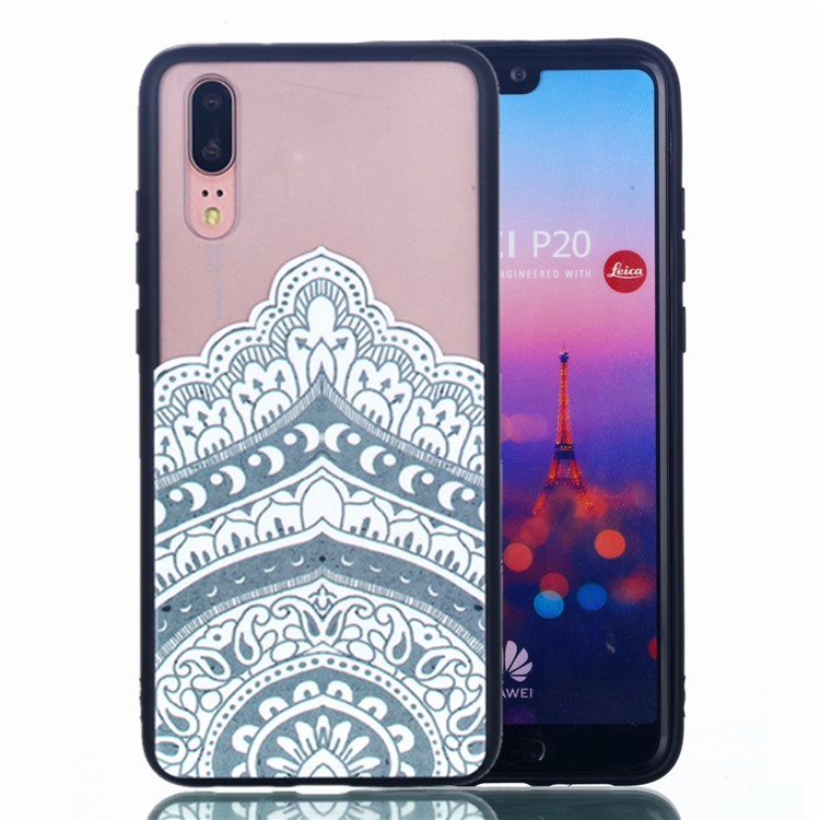 For Huawei P20 Embossed Rubberized PC TPU Hybrid Phone Casing - Unique Pattern-1