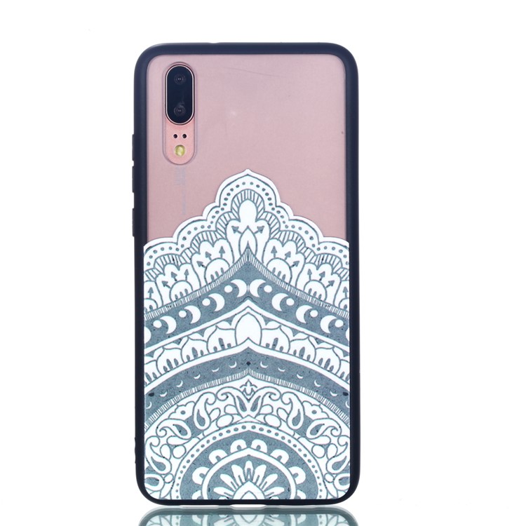 For Huawei P20 Embossed Rubberized PC TPU Hybrid Phone Casing - Unique Pattern-2