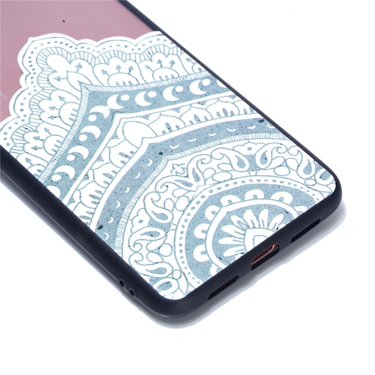 For Huawei P20 Embossed Rubberized PC TPU Hybrid Phone Casing - Unique Pattern-3