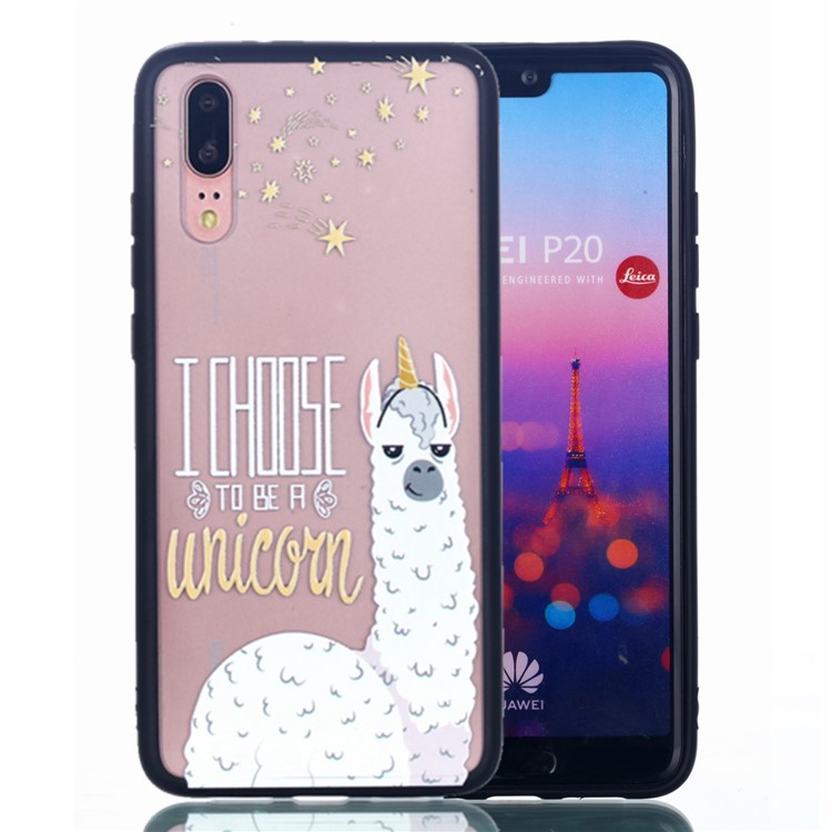 For Huawei P20 Embossed Rubberized PC TPU Hybrid Cell Phone Cover - I Choose To Be A Unicorn-1
