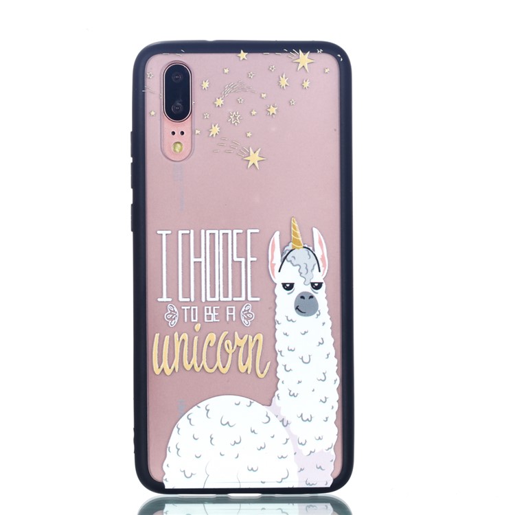 For Huawei P20 Embossed Rubberized PC TPU Hybrid Cell Phone Cover - I Choose To Be A Unicorn-2