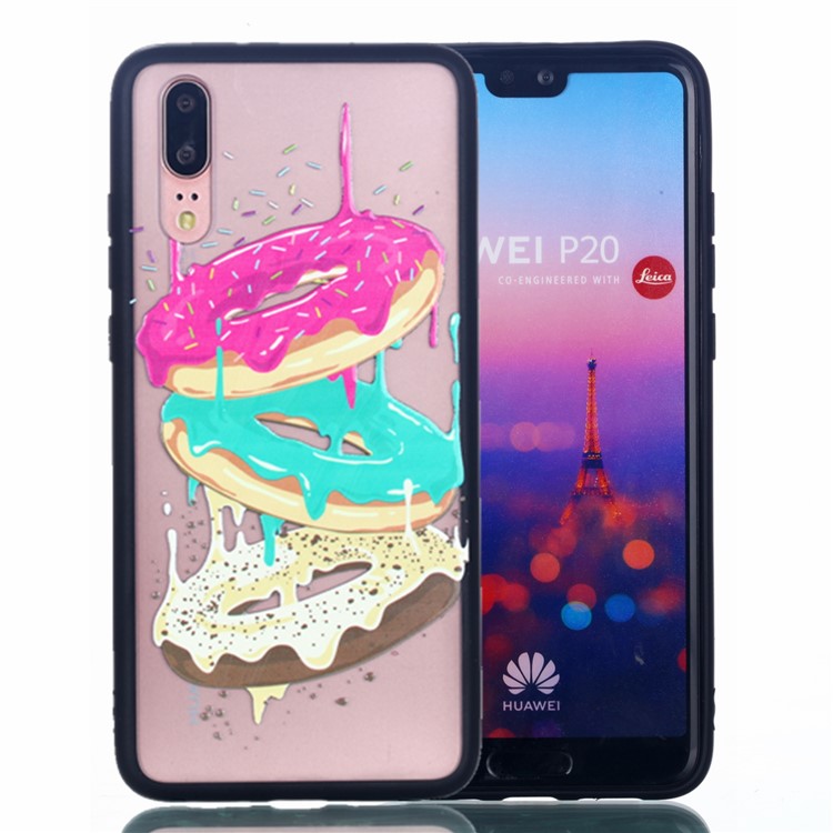 For Huawei P20 Embossed Rubberized PC TPU Hybrid Mobile Phone Case - Doughnuts-1