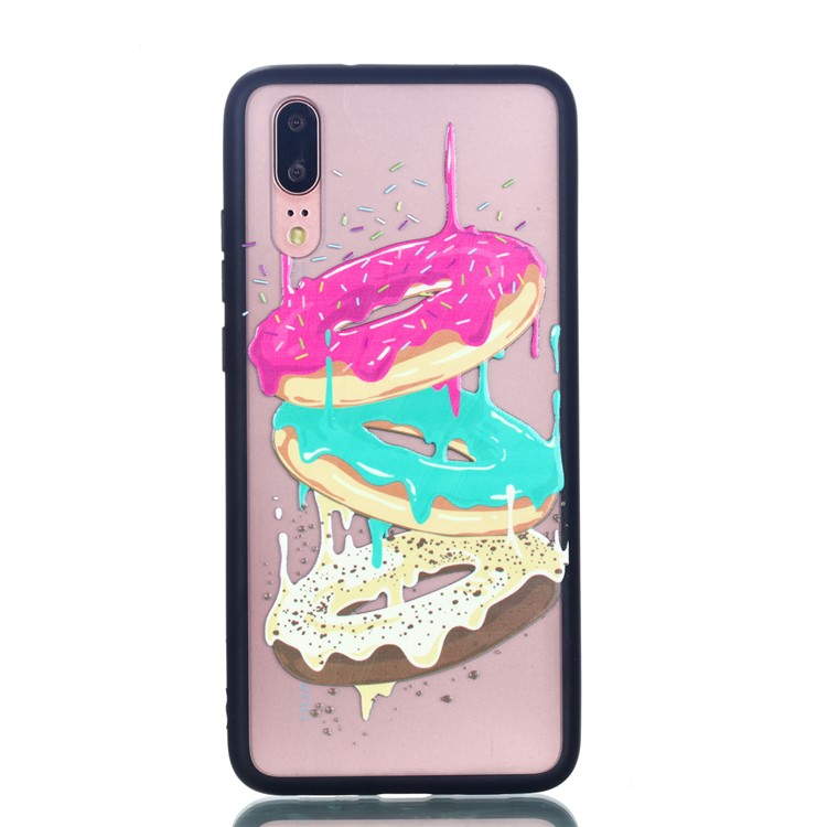 For Huawei P20 Embossed Rubberized PC TPU Hybrid Mobile Phone Case - Doughnuts-2