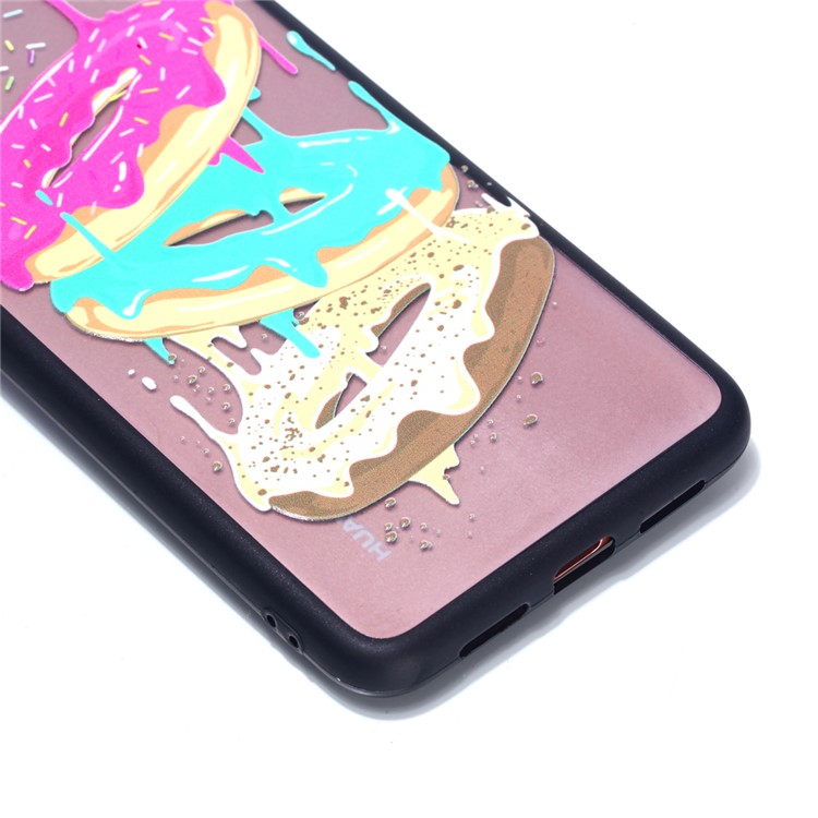 For Huawei P20 Embossed Rubberized PC TPU Hybrid Mobile Phone Case - Doughnuts-3