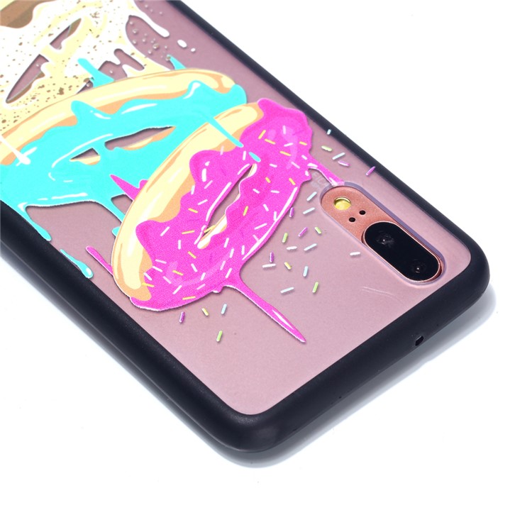 For Huawei P20 Embossed Rubberized PC TPU Hybrid Mobile Phone Case - Doughnuts-4