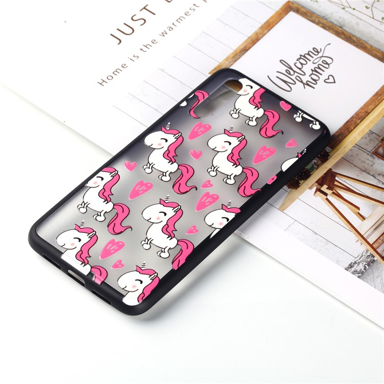 For Huawei P20 Embossed Rubberized PC TPU Hybrid Protective Shell - Unicorns-5