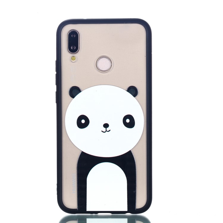 Rubberized Embossed PC + TPU Phone Cover for Huawei P20 Lite/Nova 3e - Panda-2