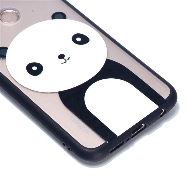 Rubberized Embossed PC + TPU Phone Cover for Huawei P20 Lite/Nova 3e - Panda-3