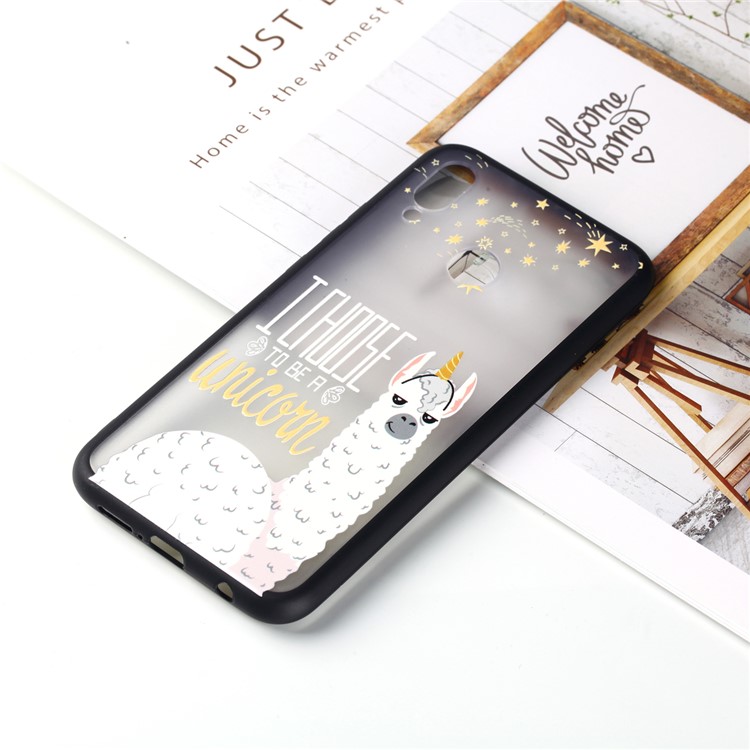 Rubberized Embossed PC + TPU Phone Shell for Huawei P20 Lite/Nova 3e - Alpaca Unicorn-5
