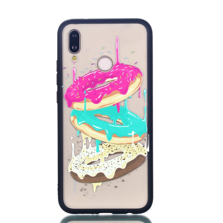 Rubberized Embossed PC + TPU Phone Casing for Huawei P20 Lite/Nova 3e - Donuts-2