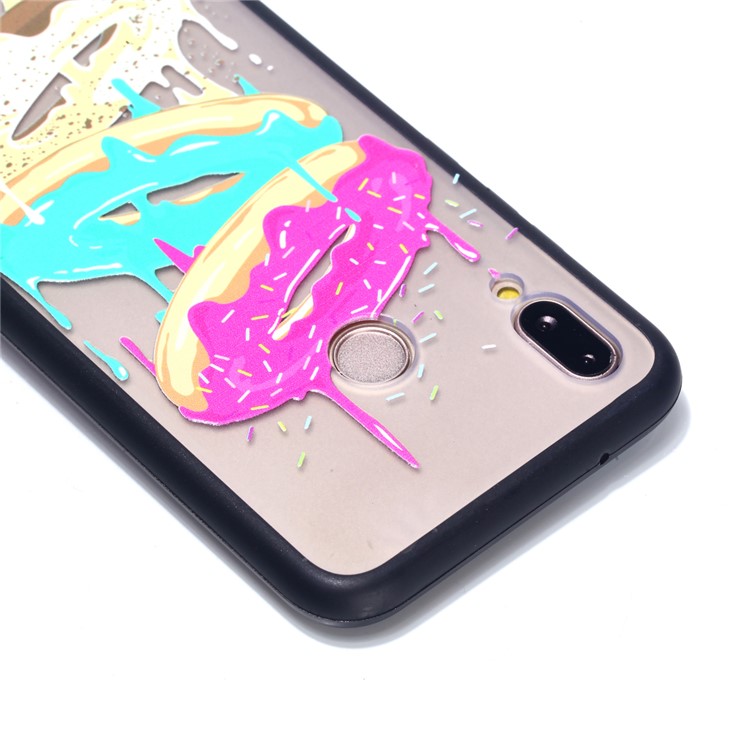 Rubberized Embossed PC + TPU Phone Casing for Huawei P20 Lite/Nova 3e - Donuts-4