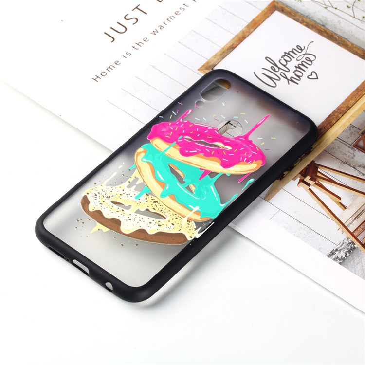 Rubberized Embossed PC + TPU Phone Casing for Huawei P20 Lite/Nova 3e - Donuts-5