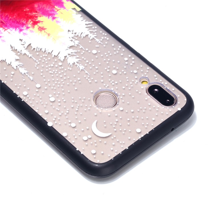 Rubberized Embossed PC + TPU Cell Phone Case for Huawei P20 Lite/Nova 3e - Forests-4