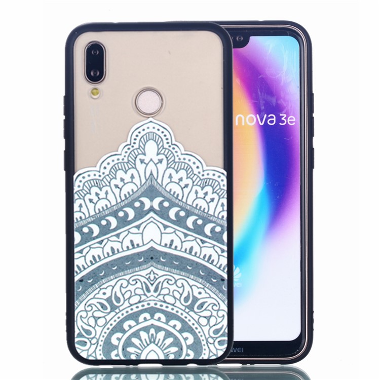 Rubberized Embossed PC + TPU Protective Case for Huawei P20 Lite/Nova 3e - Mandala-1
