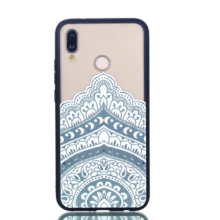 Rubberized Embossed PC + TPU Protective Case for Huawei P20 Lite/Nova 3e - Mandala-2
