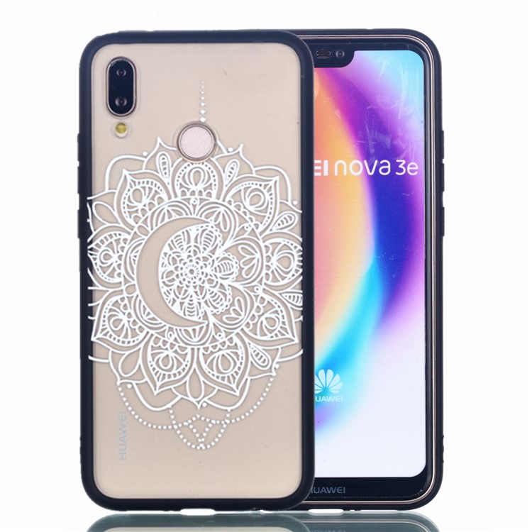 Rubberized Embossed PC + TPU Protective Cover for Huawei P20 Lite/Nova 3e - Pretty Flower-1